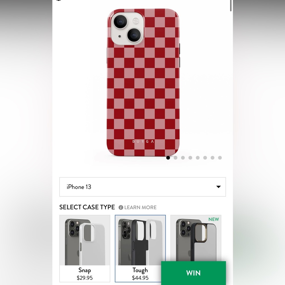 iPhone 13 case - pink checkered